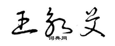 曾庆福王永艾草书个性签名怎么写
