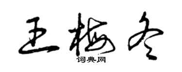 曾庆福王梅冬草书个性签名怎么写