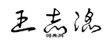 曾庆福王志滔草书个性签名怎么写