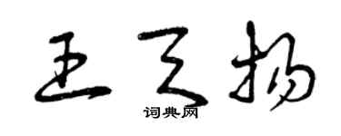 曾庆福王天扬草书个性签名怎么写