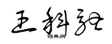 曾庆福王科驰草书个性签名怎么写