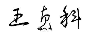 曾庆福王贞科草书个性签名怎么写