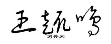 曾庆福王趣鸣草书个性签名怎么写