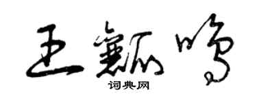 曾庆福王瓤鸣草书个性签名怎么写