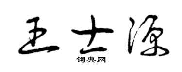 曾庆福王士源草书个性签名怎么写