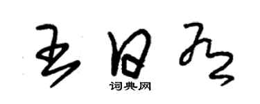 朱锡荣王日有草书个性签名怎么写