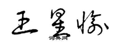 曾庆福王星愉草书个性签名怎么写