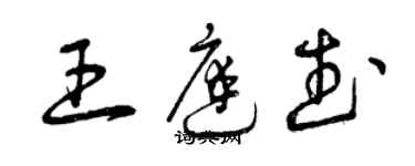 曾庆福王庭武草书个性签名怎么写