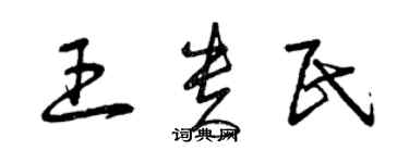 曾庆福王贵民草书个性签名怎么写