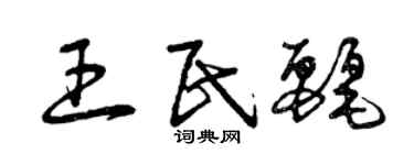 曾庆福王民丽草书个性签名怎么写