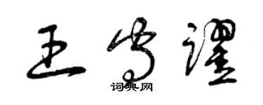 曾庆福王守跃草书个性签名怎么写