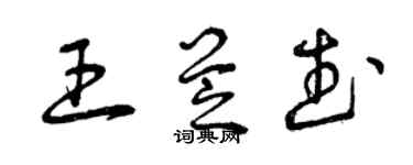 曾庆福王芝武草书个性签名怎么写