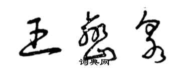 曾庆福王峦泉草书个性签名怎么写