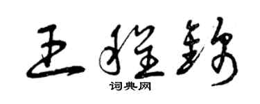 曾庆福王程锦草书个性签名怎么写