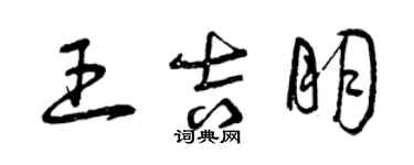 曾庆福王吉朋草书个性签名怎么写
