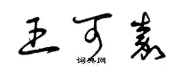曾庆福王可嘉草书个性签名怎么写