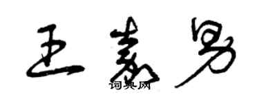 曾庆福王嘉男草书个性签名怎么写