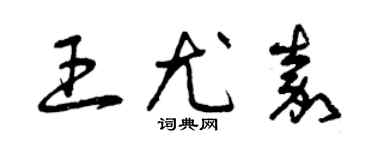 曾庆福王尤嘉草书个性签名怎么写