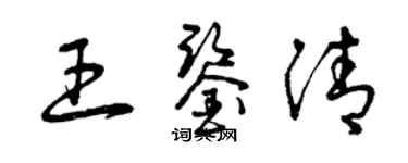 曾庆福王鉴清草书个性签名怎么写