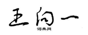 曾庆福王向一草书个性签名怎么写