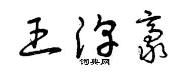 曾庆福王淳豪草书个性签名怎么写