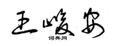 曾庆福王峻安草书个性签名怎么写
