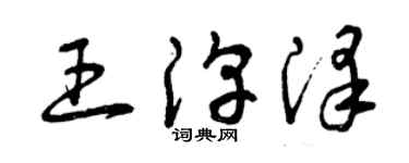 曾庆福王淳泽草书个性签名怎么写