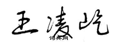曾庆福王凌屹草书个性签名怎么写