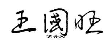 曾庆福王国旺草书个性签名怎么写