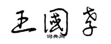 曾庆福王国孝草书个性签名怎么写