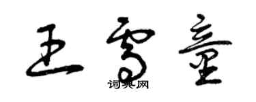 曾庆福王雪童草书个性签名怎么写
