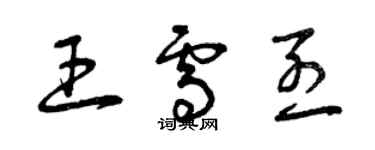 曾庆福王雪烈草书个性签名怎么写