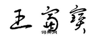 曾庆福王富宝草书个性签名怎么写