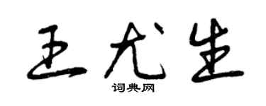 曾庆福王尤生草书个性签名怎么写