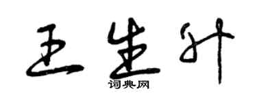 曾庆福王生升草书个性签名怎么写