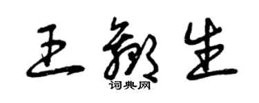 曾庆福王赢生草书个性签名怎么写