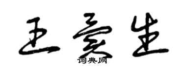 曾庆福王异生草书个性签名怎么写