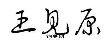 曾庆福王见原草书个性签名怎么写