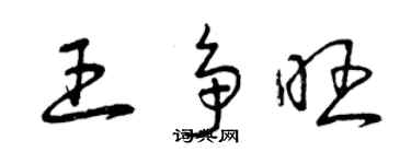 曾庆福王争旺草书个性签名怎么写