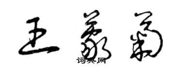 曾庆福王蒙菊草书个性签名怎么写