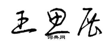 曾庆福王思展草书个性签名怎么写