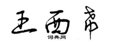 曾庆福王西希草书个性签名怎么写
