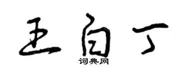 曾庆福王白丁草书个性签名怎么写
