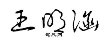 曾庆福王明涵草书个性签名怎么写