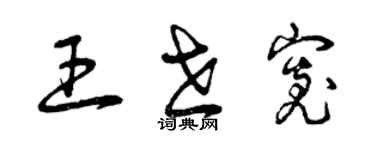 曾庆福王世宽草书个性签名怎么写