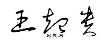 曾庆福王起贵草书个性签名怎么写