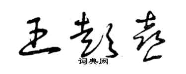 曾庆福王彭喜草书个性签名怎么写