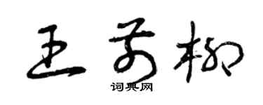曾庆福王前柳草书个性签名怎么写