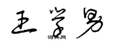 曾庆福王学男草书个性签名怎么写