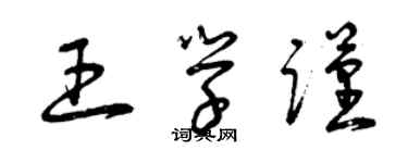 曾庆福王学谨草书个性签名怎么写